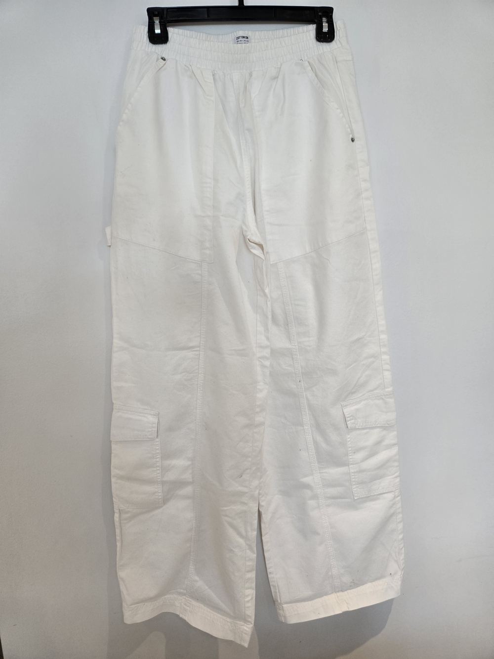 Cotton On White Women's Cargo Pants - Relaxed Wide Leg